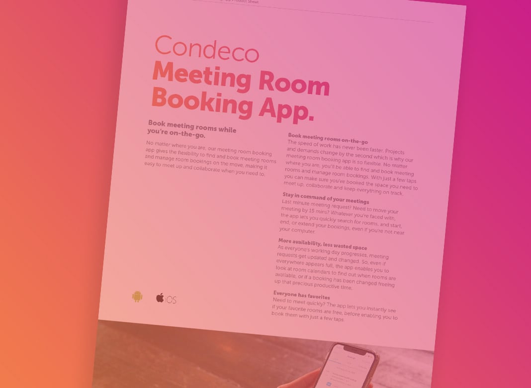 Datasheet: Condeco Meeting Room Booking App - Modern Workplace